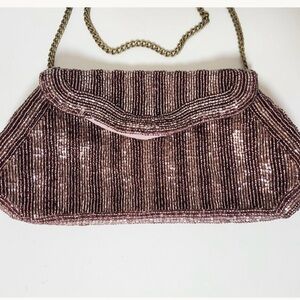 Anthropologie Pink Sequin Clutch